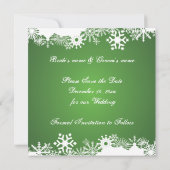 Schneeflocken-Winterhochzeit Save the Date (Rückseite)