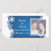 Schneeflocken-Winterhochzeit Save the Date (Vorne/Hinten)