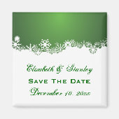 Schneeflocken-Winterhochzeit Save the Date Magnet (Vorne)