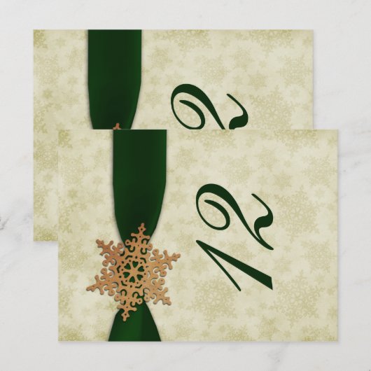 Schneeflocken Winterhochzeit Tischnummern (Vorne/Hinten)