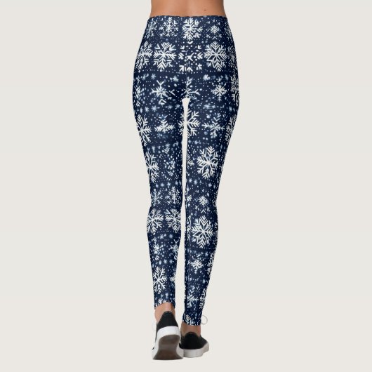 Schneeflocken Wintermuster Leggings (Rückseite)