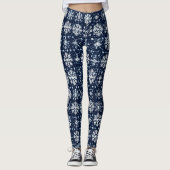 Schneeflocken Wintermuster Leggings (Vorderseite)