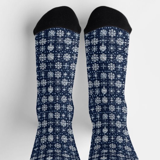Schneeflocken Wintermuster Socken (Oben)