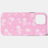 Schneeflocken Winterpink Case-Mate iPhone Hülle (Rückseite (Horizontal))