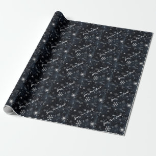 Schneeflocken Wintersolstice individuell anpassbar Geschenkpapier
