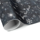 Schneeflocken Wintersolstice individuell anpassbar Geschenkpapier (Rolleneckpunkt)