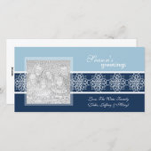 Schneeflocken Winterurlaub Fotokarten Feiertagskarte (Vorne/Hinten)