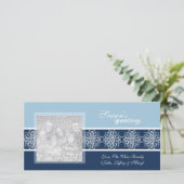 Schneeflocken Winterurlaub Fotokarten Feiertagskarte (Stehend Vorderseite)