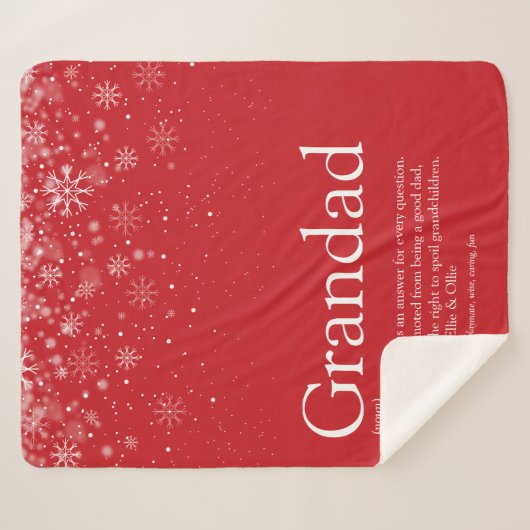 Schneeflocken Winterurlaub Grandpa Großartiger Pap Sherpadecke (Vorderseite (Horizontal))
