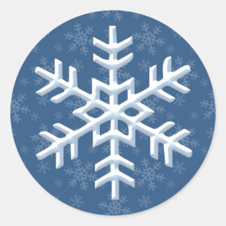 Schneeflocken Winterurlaub Runder Aufkleber
