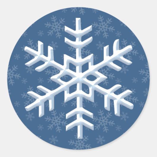 Schneeflocken Winterurlaub Runder Aufkleber (Vorderseite)