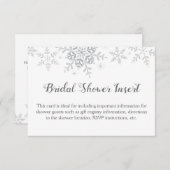 Schneeflocken Winterwonderland Brautparty Beilage Begleitkarte (Vorne/Hinten)