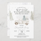 Schneeflocken Winterwonderland Brautparty Einladung (Vorne/Hinten)