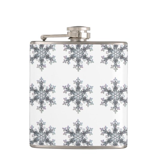 Schneeflocken, Winterwunderland Flachmann (Vorderseite)