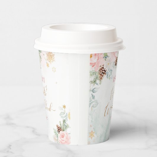 Schneeflocken Winterwunderland Mädchen Geburtstag Pappbecher (Rechts)