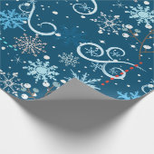 Schneeflocken Wirbel und Glitzern Christnas Geschenkpapier (Ecke)