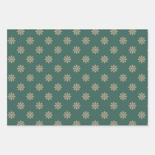 Schneeflocken-Wrapping Paper Flat Sheet Set 3 Geschenkpapier Set (Vorderseite 3)