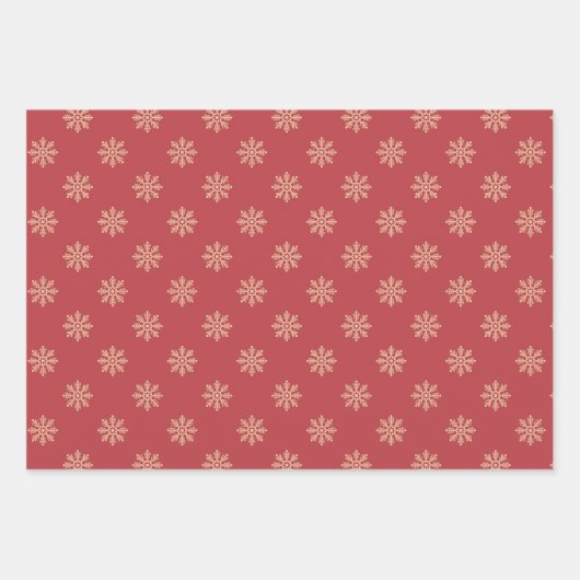 Schneeflocken-Wrapping Paper Flat Sheet Set 3 Geschenkpapier Set (Vorderseite 2)