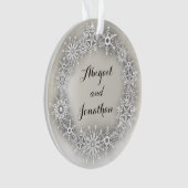 Schneeflocken Wreath Personalisierter Weihnachtssc Ornament (Vorderseite)
