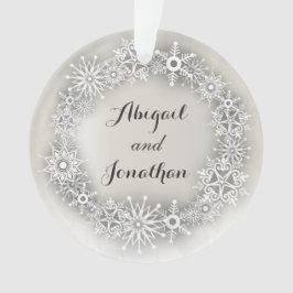 Schneeflocken Wreath Personalisierter Weihnachtssc Ornament
