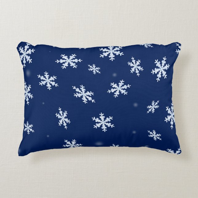 Schneeflocken Zierkissen (Vorderseite)