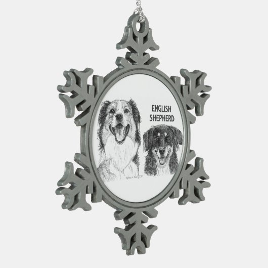 Schneeflocken Zinn-Ornament (Links)