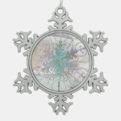 Schneeflocken-Zinndekoration Schneeflocken Zinn-Ornament (Vorderseite)