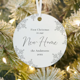 Schneeflocken zu Weihnachten in unserem neuen Zuha Ornament Aus Metall