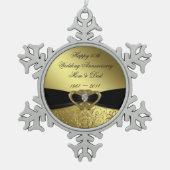 Schneeflocken zum 50. Hochzeitstag Schneeflocken Zinn-Ornament (Vorderseite)