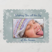 Schneeflocken! Zwei Side Foto Weihnachtskarte Feiertagskarte (Vorne/Hinten)