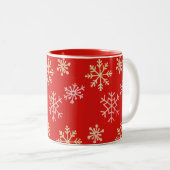 Schneeflocken Zweifarbige Tasse (VorderseiteRechts)