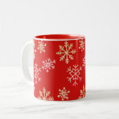 Schneeflocken Zweifarbige Tasse (Vorderseite Links)