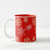 Schneeflocken Zweifarbige Tasse (Links)