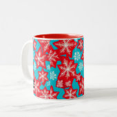 Schneeflocken Zweifarbige Tasse (Vorderseite Links)