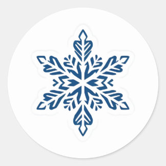 Schneeflockenaufkleber Runder Aufkleber