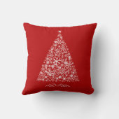 Schneeflockenbaum auf Rot Kissen (Rückseite)