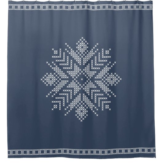 Schneeflockendesign Duschvorhang (Vorderseite)