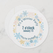 Schneeflockendesign im Winter Party Einladung (Vorne/Hinten)