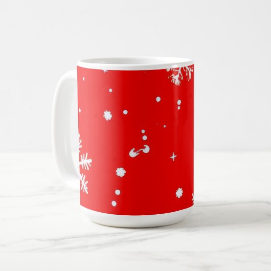 Schneeflockendesign Kaffeetasse (Vorderseite Links)