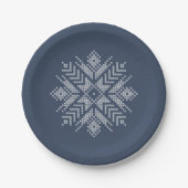 Schneeflockendesign Pappteller (Vorderseite)