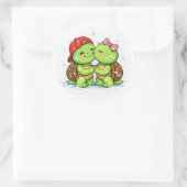 Schneeflockenkuss Runder Aufkleber (Tasche)