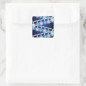 Schneeflockenlichter Quadratischer Aufkleber (Tasche)