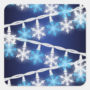 Schneeflockenlichter Quadratischer Aufkleber