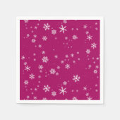 Schneeflockenmuster am Lila Weihnachtsfeiertag Serviette (Vorderseite)