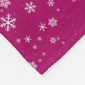Schneeflockenmuster an Lila Weihnachten Fleecedecke (Ecke)