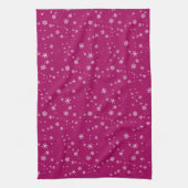 Schneeflockenmuster an Lila Weihnachten Geschirrtuch (Vertikal)