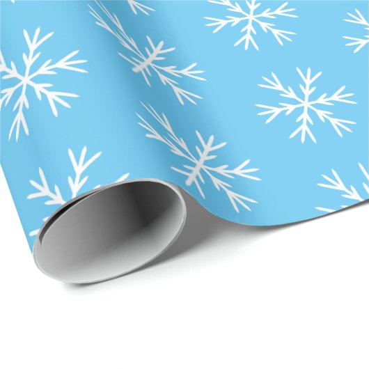 Schneeflockenmuster auf Light Blue Geschenkpapier (Rolleneckpunkt)