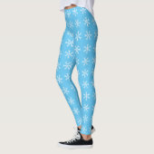 Schneeflockenmuster auf Light Blue Leggings (Links)