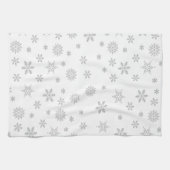 Schneeflockenmuster auf Weiß Geschirrtuch (Horizontal)