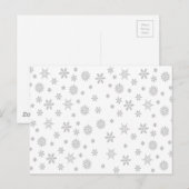 Schneeflockenmuster auf Weiß Postkarte (Vorne/Hinten)